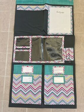 thirty-one Teal and Multicolor Chevron Hanging Organizer Panel